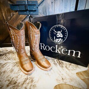 ROCK'EM LUCERO FRONTIER TOE COWGIRL BOOTS NWT SIZE 6.5